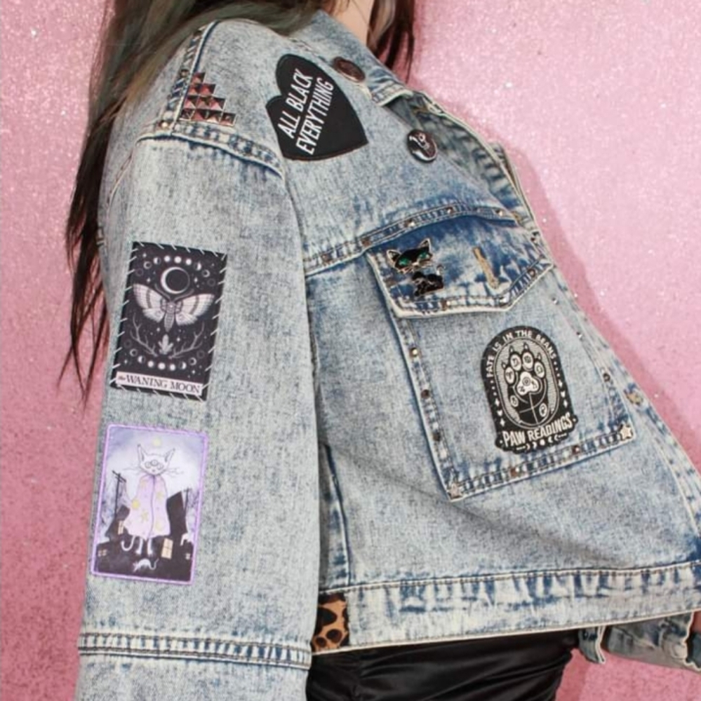 SOLD! Lucipurr! Custom witchy kitty vintage jacket- ONE OF A KIND! - Picture 14 of 16